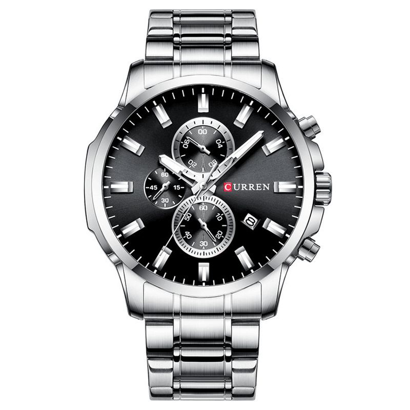 Curren 8348 Full Steel Zegarek Band Zegarek Kwarcowy Luminous Display Business Męskie Watch