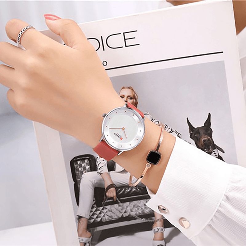 Curren 9033 Moda Codzienne Time Display Pu Skórzany Pasek Damski Zegarek Kwarcowy