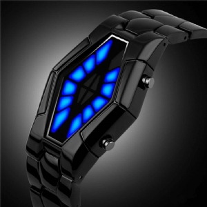 Deffrun Cobra Wyświetlacz Led Zegarek Full Steel Luminous Męskie Digital Watch