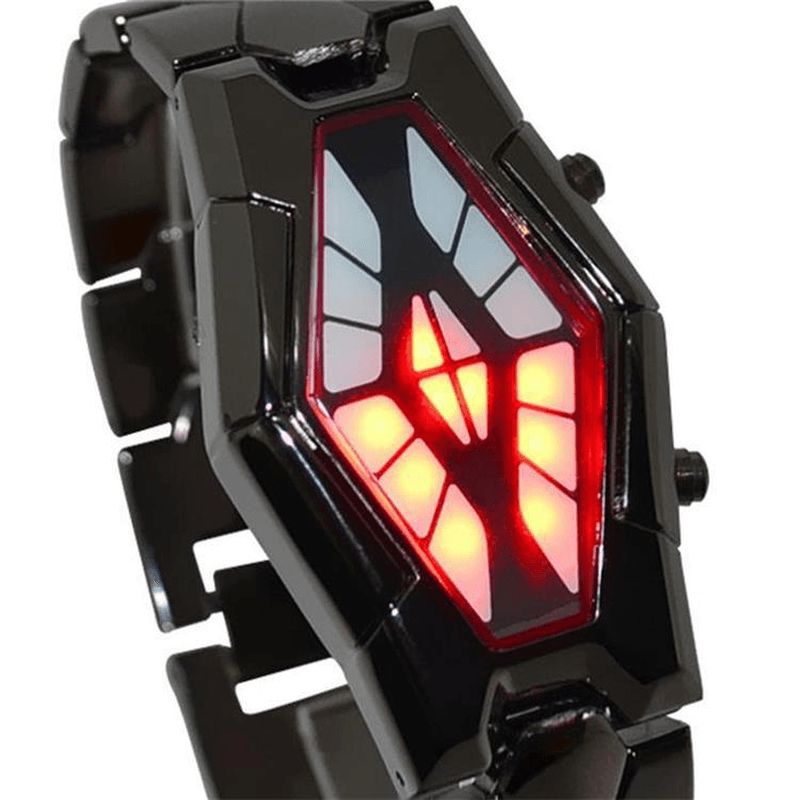 Deffrun Cobra Wyświetlacz Led Zegarek Full Steel Luminous Męskie Digital Watch