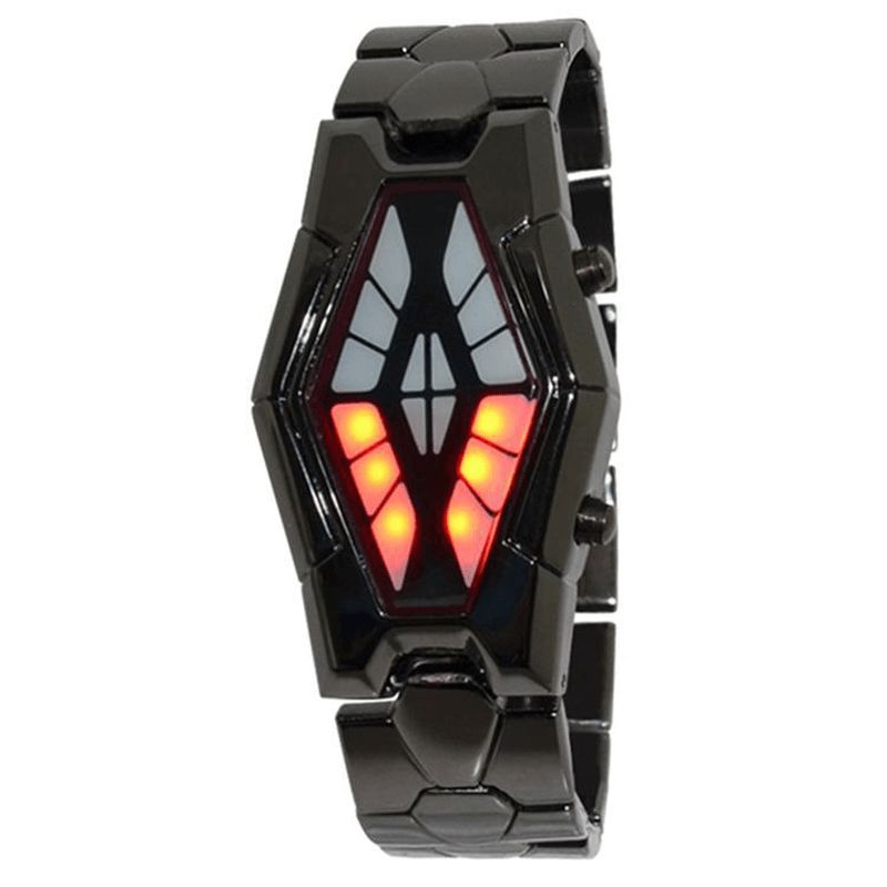 Deffrun Cobra Wyświetlacz Led Zegarek Full Steel Luminous Męskie Digital Watch