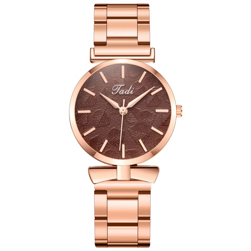 Deffrun Elegancki Design Bez Numeru Wybierania Codzienne Ladies Wrist Zegarek Rose Gold Case Pełny Aluminiowy Zegarek Kwarcowy