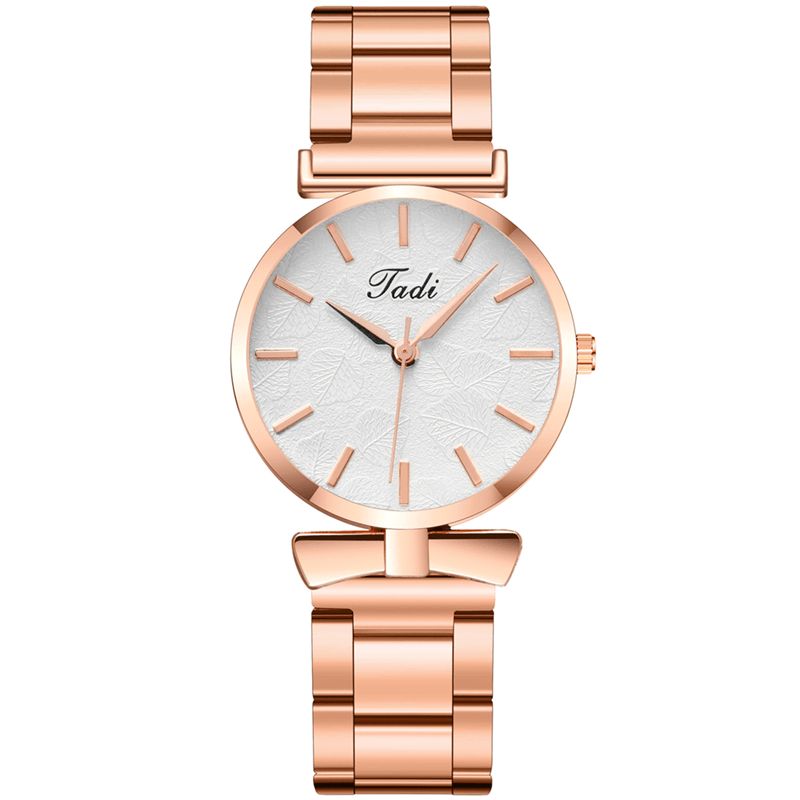 Deffrun Elegancki Design Bez Numeru Wybierania Codzienne Ladies Wrist Zegarek Rose Gold Case Pełny Aluminiowy Zegarek Kwarcowy