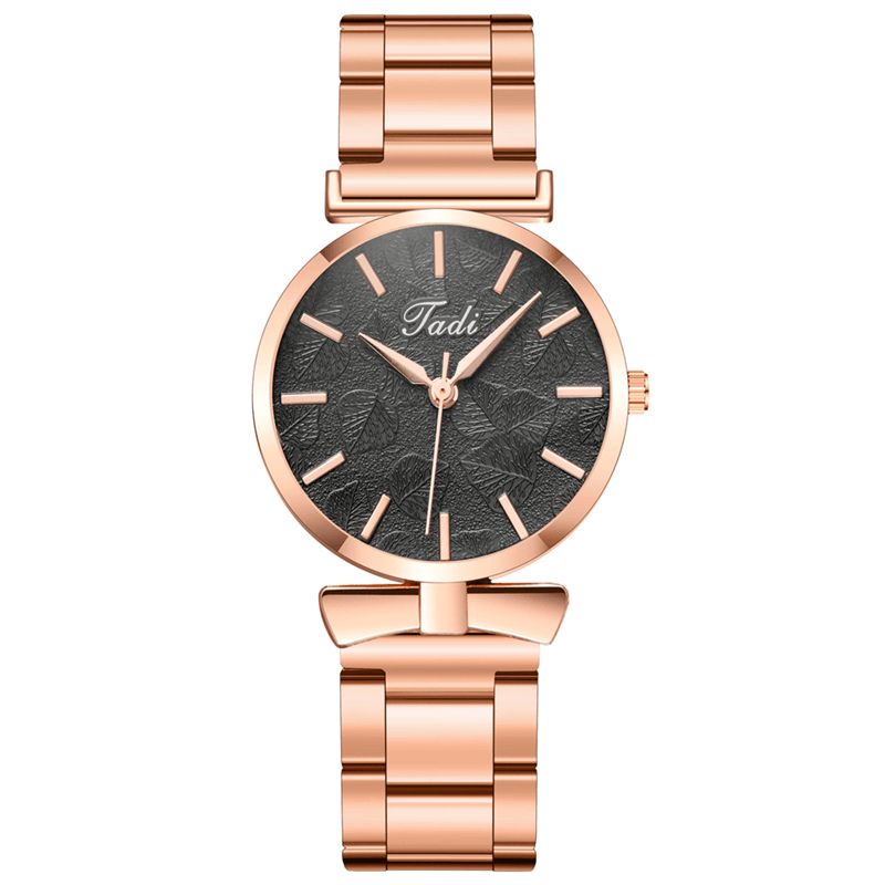 Deffrun Elegancki Design Bez Numeru Wybierania Codzienne Ladies Wrist Zegarek Rose Gold Case Pełny Aluminiowy Zegarek Kwarcowy