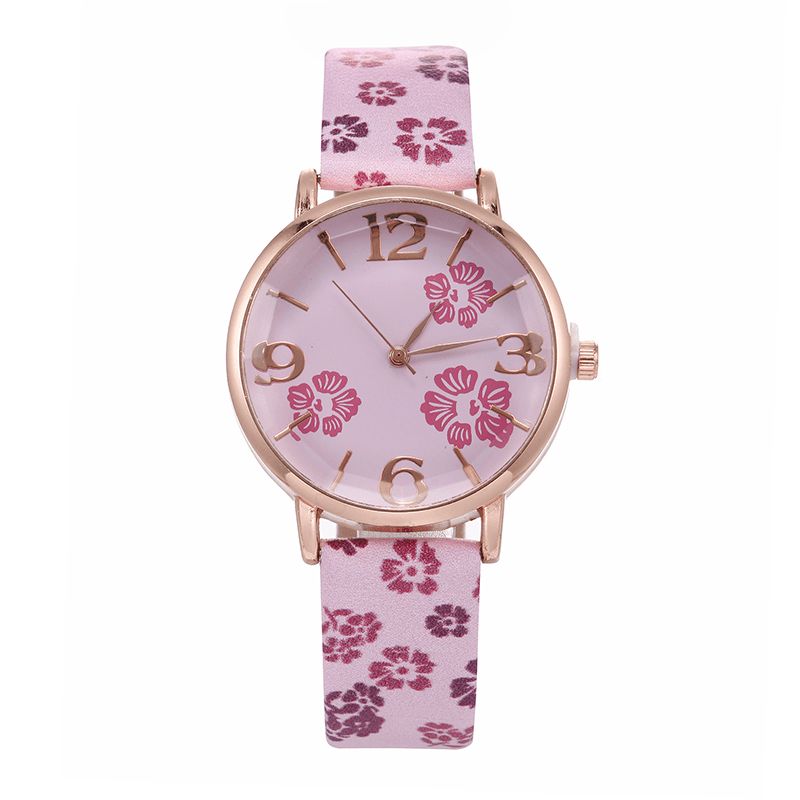 Deffrun Retro Style Flower Printed Damskie Wrist Zegarek Zegarki Kwarcowe W Stylu Chińskim