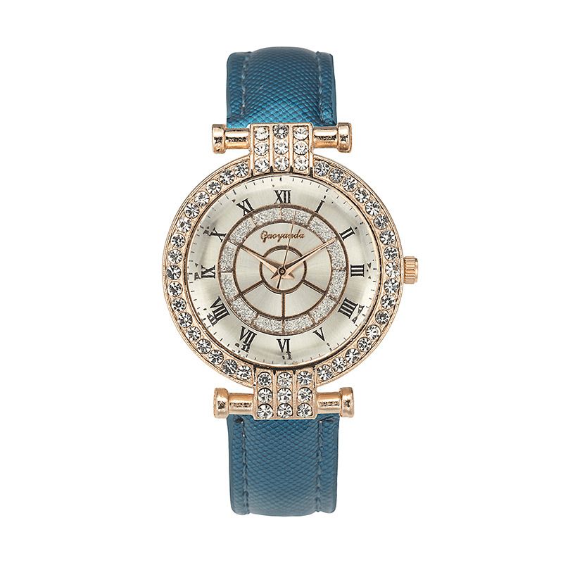 Deffrun Skórzany Pasek Damski Zegarek Na Rękę Codzienne Style Crystal Quartz Watch