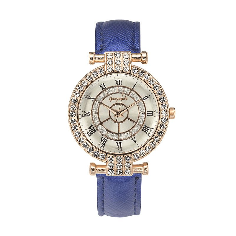 Deffrun Skórzany Pasek Damski Zegarek Na Rękę Codzienne Style Crystal Quartz Watch