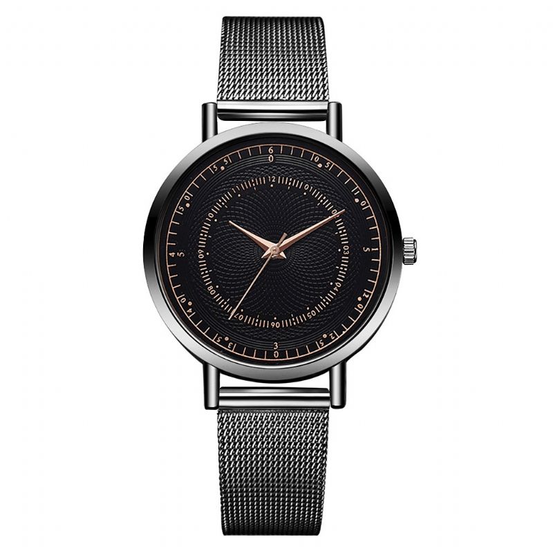 Deffrun Xr3282 Business Style Mesh Steel Strap Prosta Konstrukcja Moda Męskie Zegarek Zegarek Kwarcowy