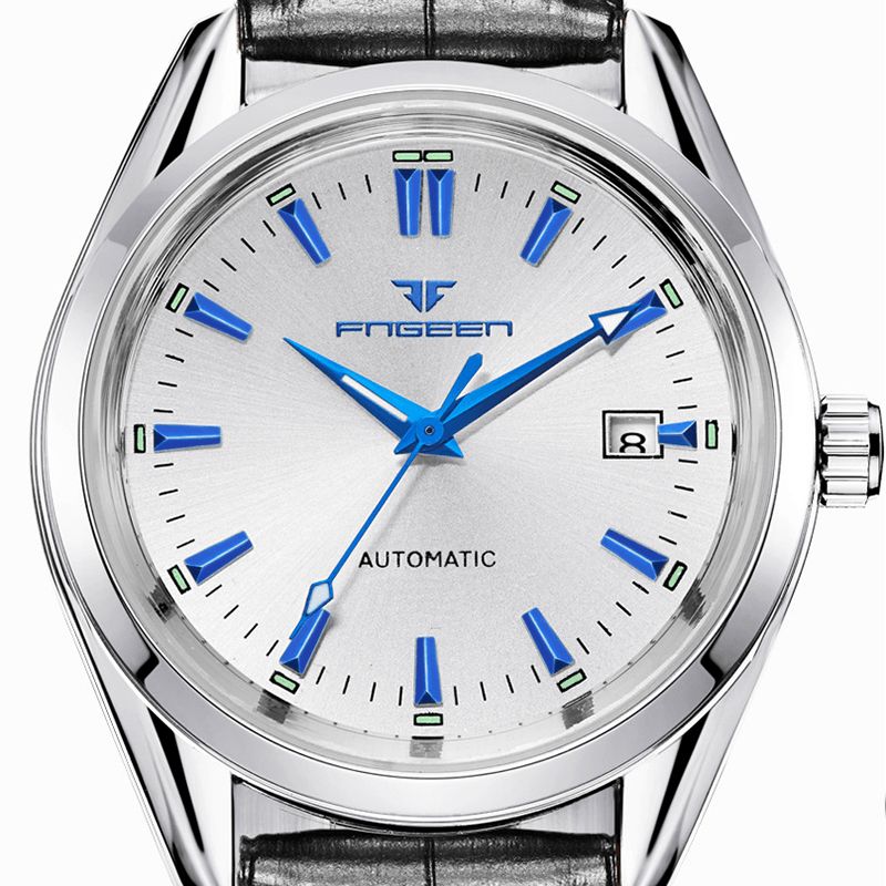 Fngenn Moda Męskie Business Style Full Steel Zegarek Luminous Display Automatyczny Zegarek Mechaniczny