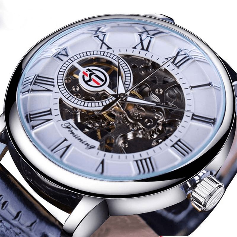 Forsining Gmt838 3D Hollow Grawerowanie Design Luminous Display Moda Męskie Automatyczny Zegarek Mechaniczny