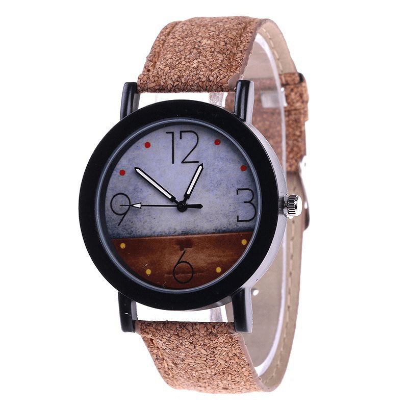 Fshion Damskie Zegarek Color Dial Retro Zegarek Kwarcowy