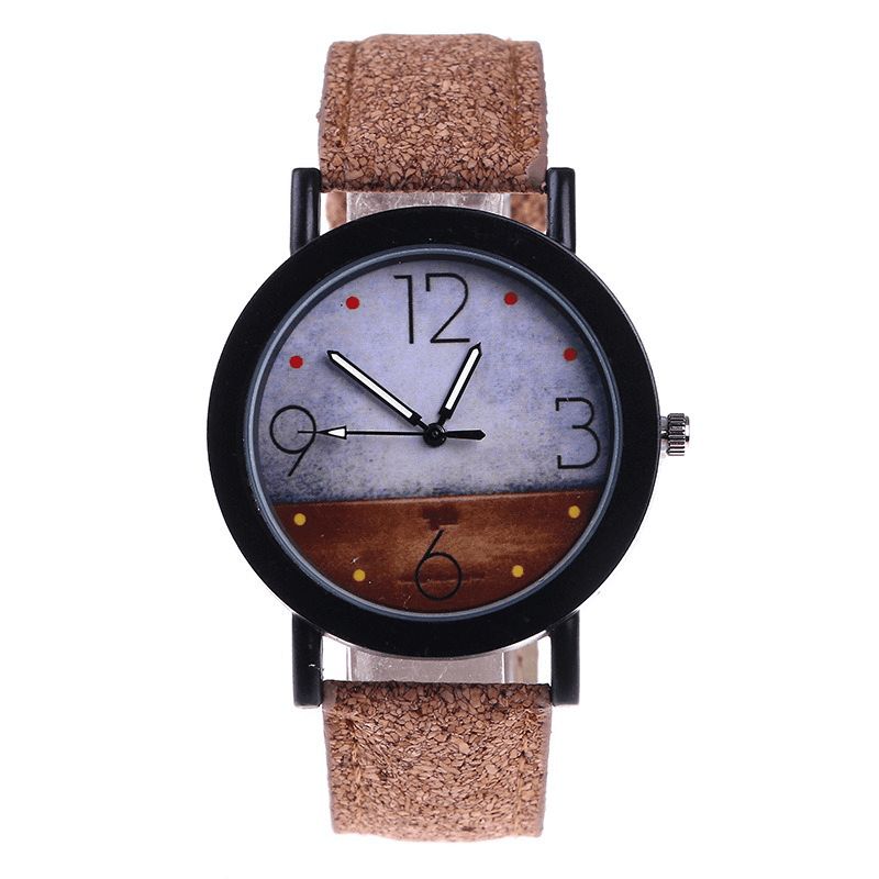 Fshion Damskie Zegarek Color Dial Retro Zegarek Kwarcowy