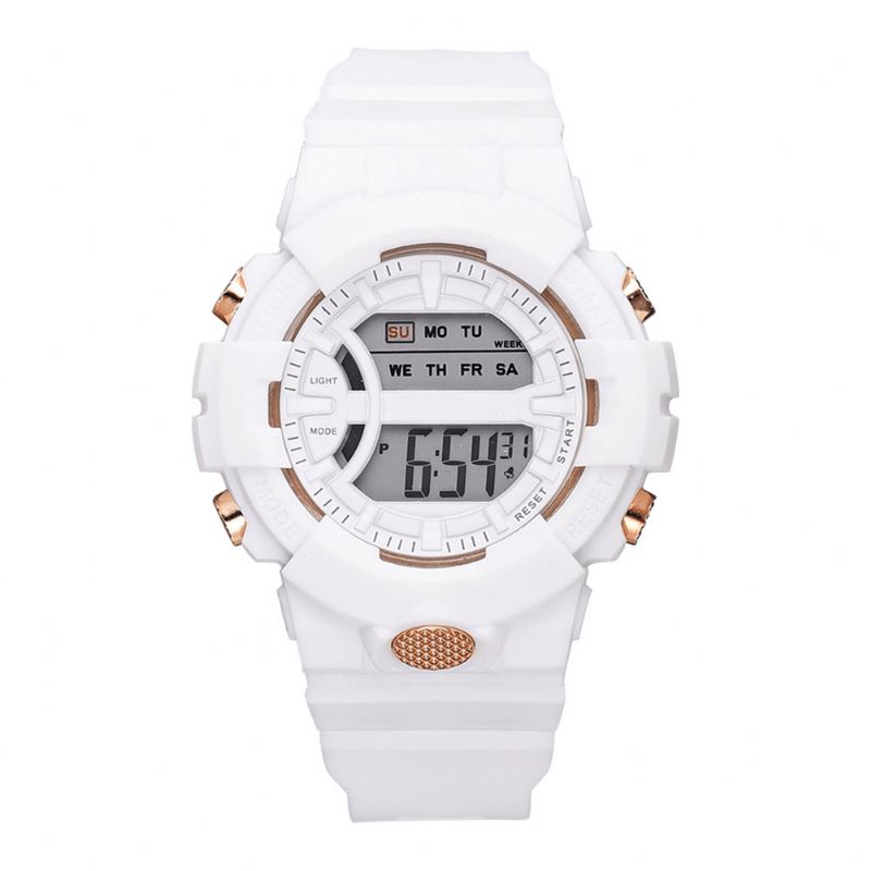 Honhx 592 Moda Codzienne Time Week Display Pasek Silikonowy Led Zegarek Cyfrowy Zegarek Damski