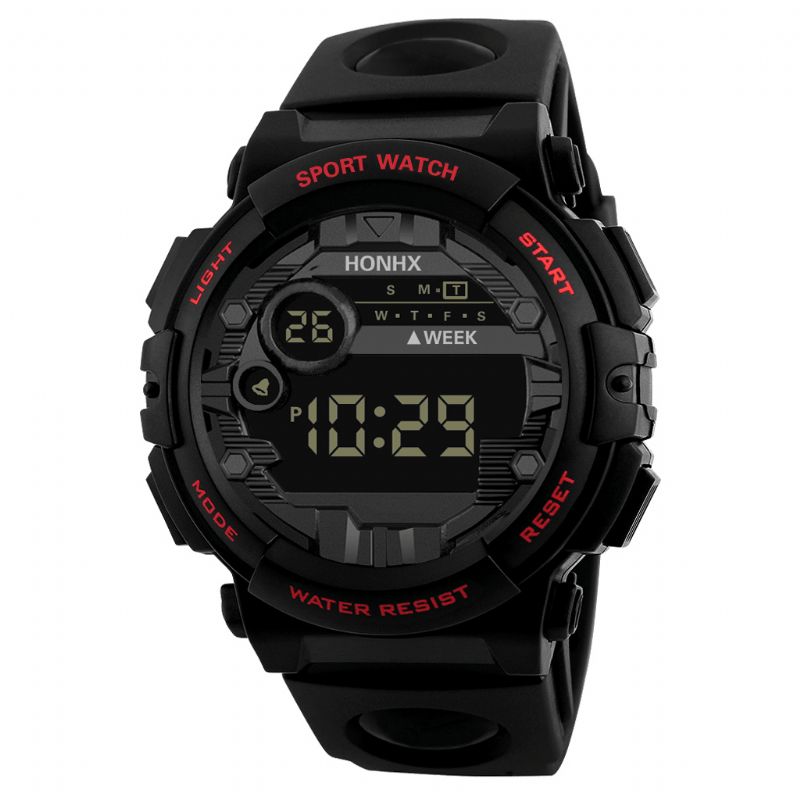 Honhx 62X-66F Moda Luminous Display Budzik Sport Style Męskie Digital Watch