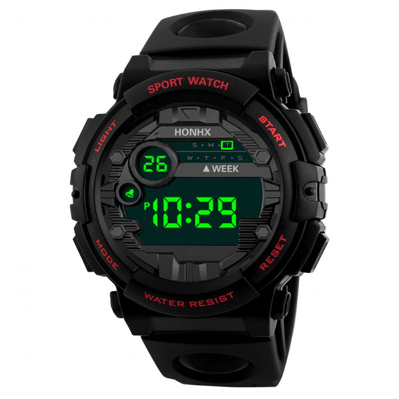 Honhx 62X-66F Moda Luminous Display Budzik Sport Style Męskie Digital Watch