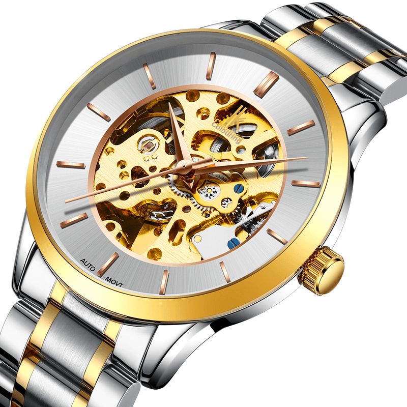 Ik Coloring K004 Business Style Męski Zegarek Wacth Rose Golden Auto Mechaniczny Zegarek Na Rękę