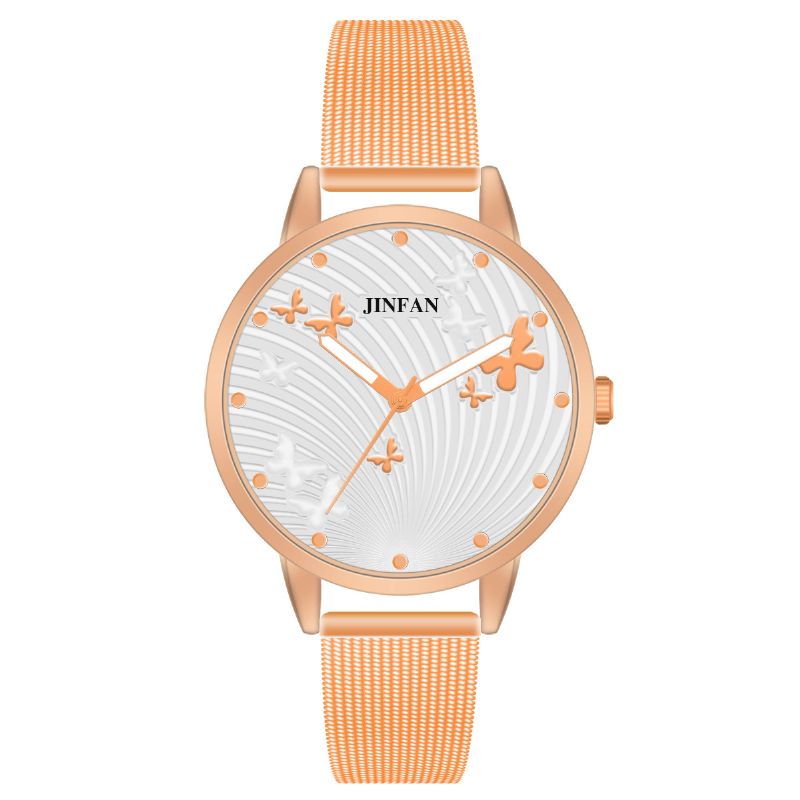 Jinfan Jl06 Codzienne Style Damskie Wrist Zegarek Pełne Stalowe Zegarki Kwarcowe