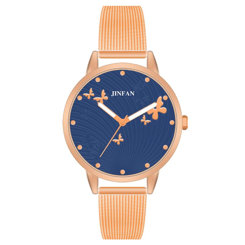 Jinfan Jl06 Codzienne Style Damskie Wrist Zegarek Pełne Stalowe Zegarki Kwarcowe