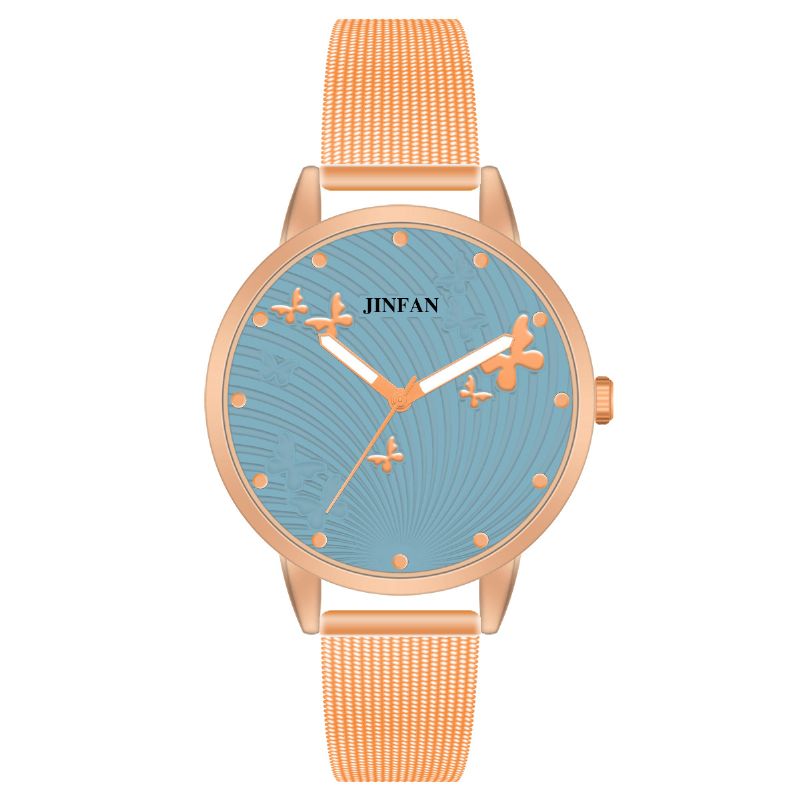 Jinfan Jl06 Codzienne Style Damskie Wrist Zegarek Pełne Stalowe Zegarki Kwarcowe