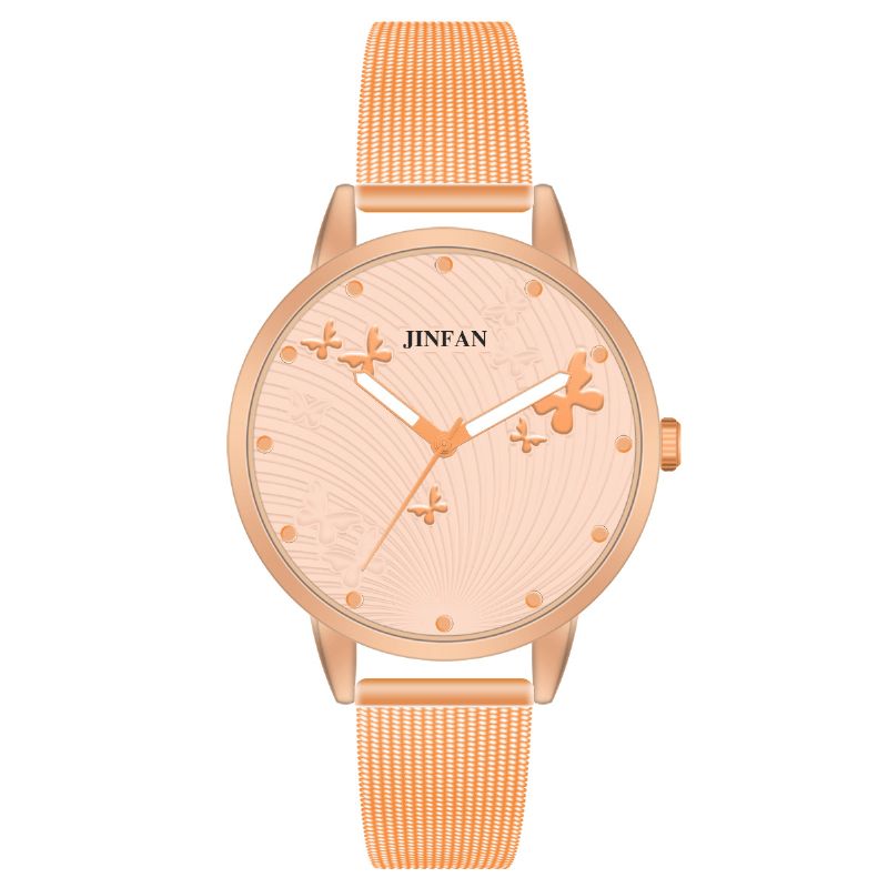 Jinfan Jl06 Codzienne Style Damskie Wrist Zegarek Pełne Stalowe Zegarki Kwarcowe