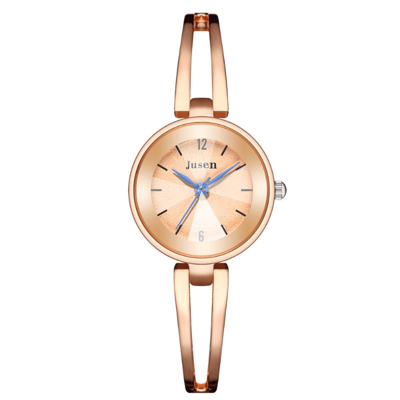 Jusen Js6222 Hollow Metalowy Pasek Moda Simple Dial Ladies Dress Damskie Quartz Watch