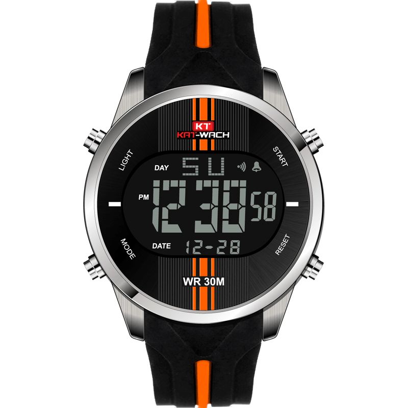 Kat-Wach Kt716 Cyfrowy Zegarek Moda Silikonowy Stoper Wodoodporny Zegarek Alarm Outdoor Sport Watch