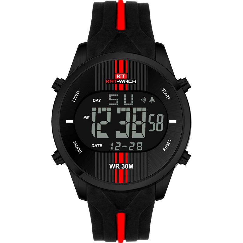 Kat-Wach Kt716 Cyfrowy Zegarek Moda Silikonowy Stoper Wodoodporny Zegarek Alarm Outdoor Sport Watch