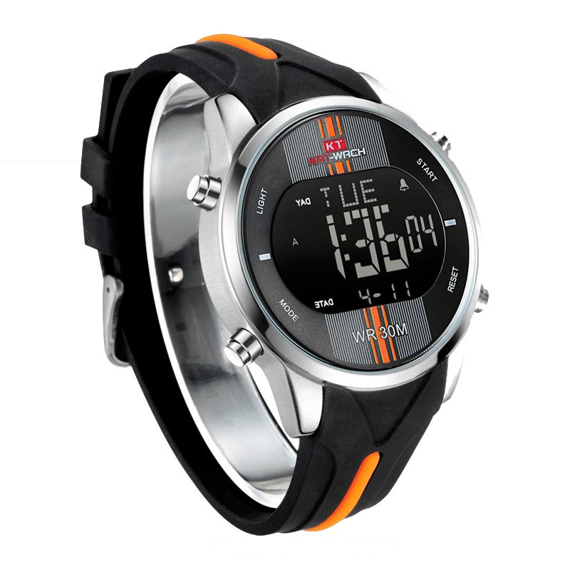 Kat-Wach Kt716 Cyfrowy Zegarek Moda Silikonowy Stoper Wodoodporny Zegarek Alarm Outdoor Sport Watch