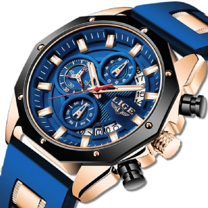 Lige Lg8908 Luminous Disply Męskie Sport Zegarek Chronograph 30M Wodoodporny Zegarek Kwarcowy