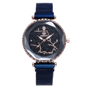 Luksusowy Prosty Zegarek Kwarcowy Z Gwiaździstym Niebem Crystal Lady Dress Moda Damskie Watch