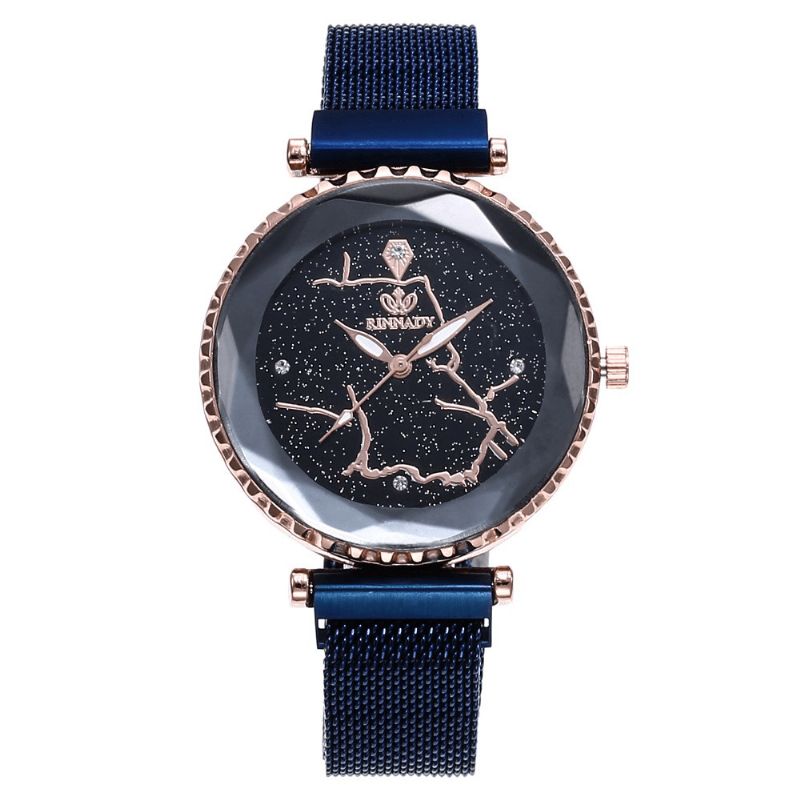 Luksusowy Prosty Zegarek Kwarcowy Z Gwiaździstym Niebem Crystal Lady Dress Moda Damskie Watch