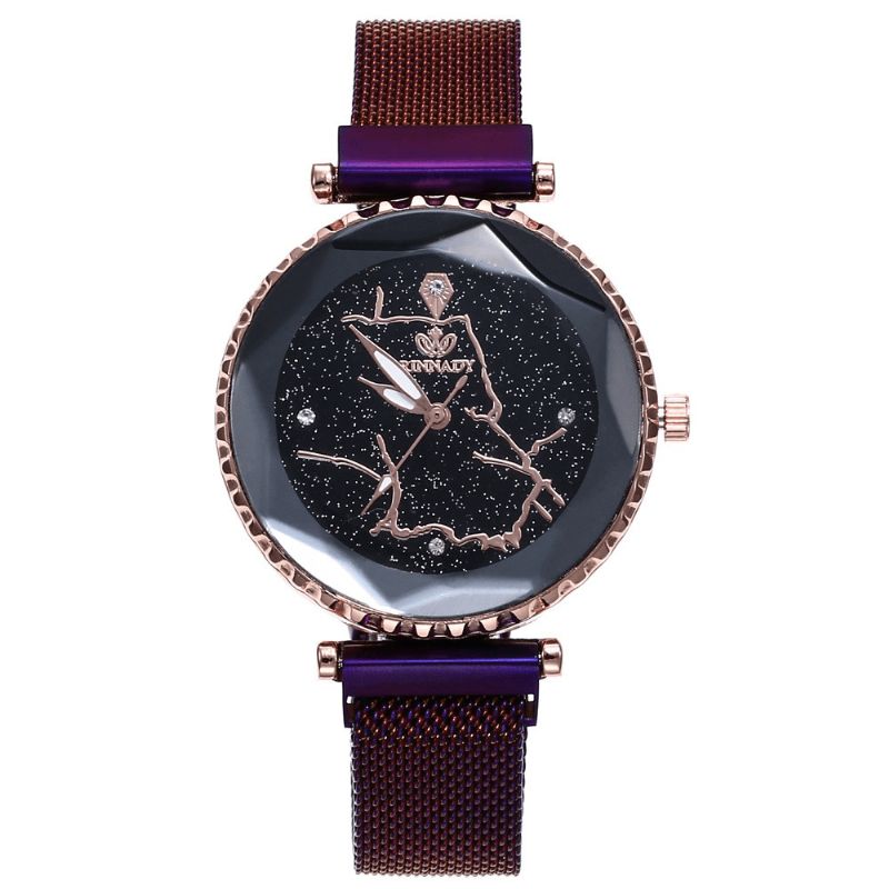 Luksusowy Prosty Zegarek Kwarcowy Z Gwiaździstym Niebem Crystal Lady Dress Moda Damskie Watch