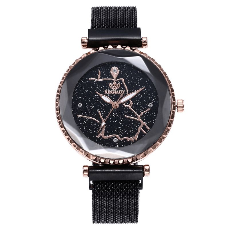 Luksusowy Prosty Zegarek Kwarcowy Z Gwiaździstym Niebem Crystal Lady Dress Moda Damskie Watch