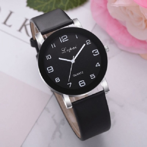 Lvpai P383 Moda Codzienne Simple Big Dial Pu Skórzany Pasek Damski Zegarek Kwarcowy