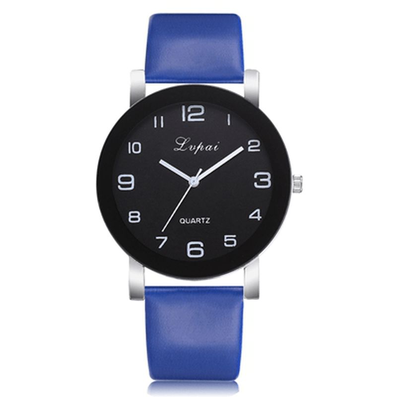 Lvpai P383 Moda Codzienne Simple Big Dial Pu Skórzany Pasek Damski Zegarek Kwarcowy