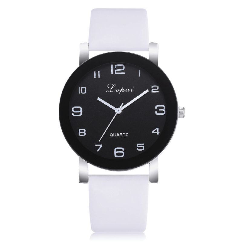 Lvpai P383 Moda Codzienne Simple Big Dial Pu Skórzany Pasek Damski Zegarek Kwarcowy