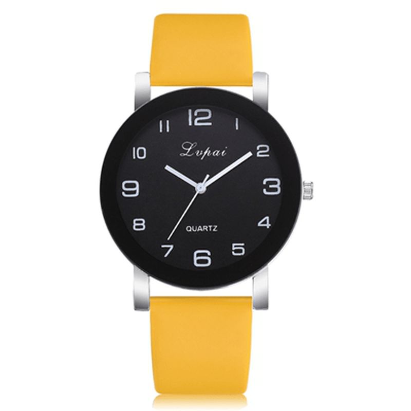 Lvpai P383 Moda Codzienne Simple Big Dial Pu Skórzany Pasek Damski Zegarek Kwarcowy