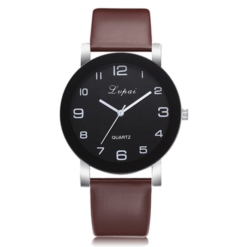 Lvpai P383 Moda Codzienne Simple Big Dial Pu Skórzany Pasek Damski Zegarek Kwarcowy