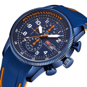 Mini Focus 0379G Sportowy Zegarek Męski Luminous Date Display Chronograph Wielofunkcyjny Wodoodporny Modny Zegarek Kwarcowy