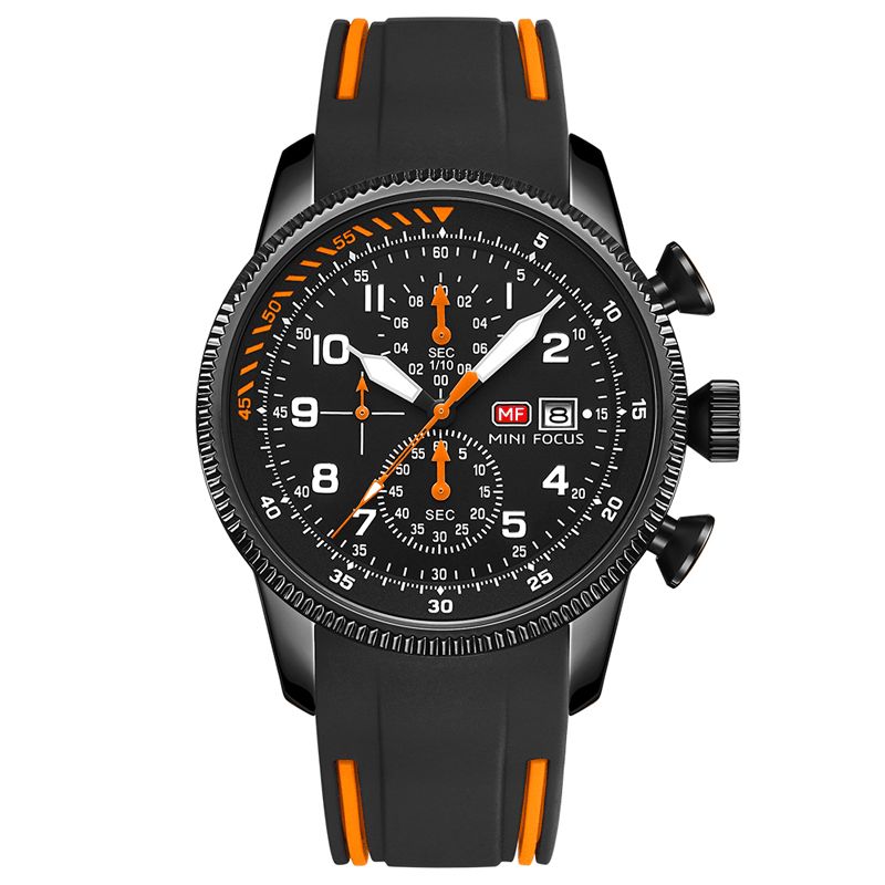 Mini Focus 0379G Sportowy Zegarek Męski Luminous Date Display Chronograph Wielofunkcyjny Wodoodporny Modny Zegarek Kwarcowy