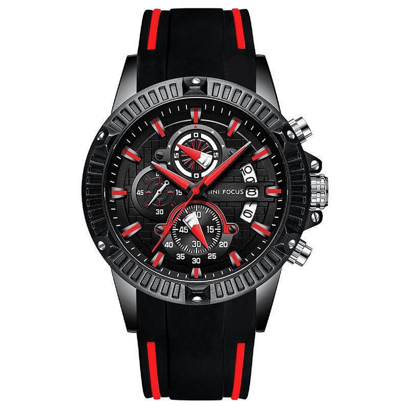 Mini Focus Moda Męskie Zegarek Chronograph Luminous Date Display Wodoodporny Zegarek Kwarcowy