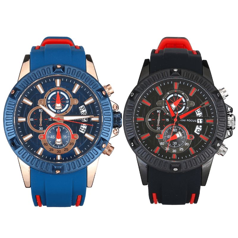 Mini Focus Moda Męskie Zegarek Chronograph Luminous Date Display Wodoodporny Zegarek Kwarcowy