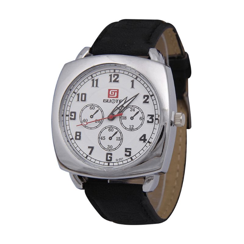 Moda Alloy Pu Leather Strape Sports Square Zegarek Head Military Zegarek Belt Quartz Watch