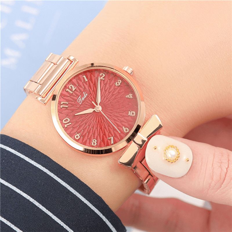 Moda Codzienne Damskie Wristwatch Alloy Wrist Zegarek Bransoletka Wodoodporne Zegarki Kwarcowe