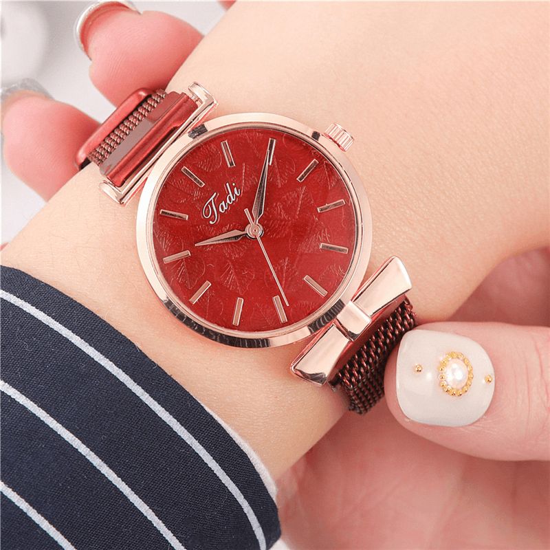 Moda Codzienne Elegancki Design Zegarki Damskie Alloy Mesh Band Dial Wrist Case Zegarek Kwarcowy