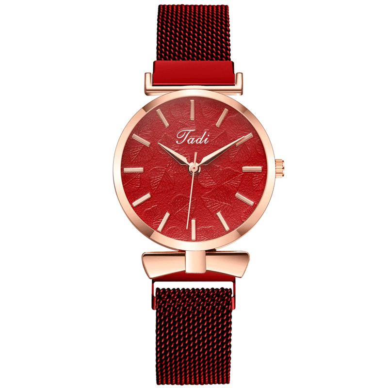 Moda Codzienne Elegancki Design Zegarki Damskie Alloy Mesh Band Dial Wrist Case Zegarek Kwarcowy