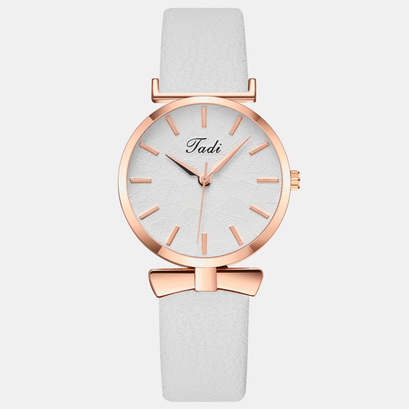 Moda Codzienne Eleganckie Zegarki Damskie Skórzany Pasek Dial Rose Gold Wrist Alloy Case Zegarek Kwarcowy