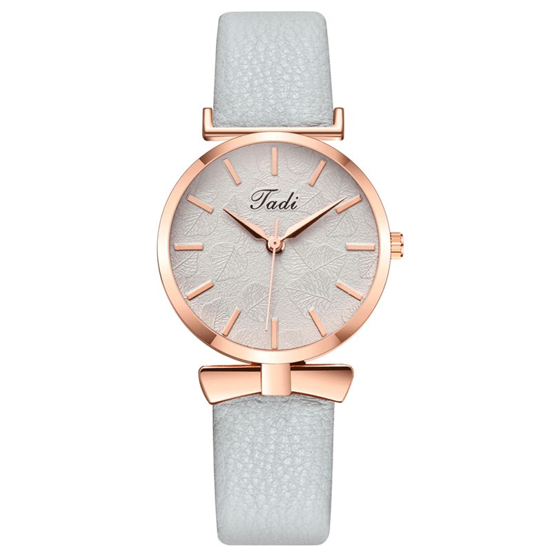 Moda Codzienne Eleganckie Zegarki Damskie Skórzany Pasek Dial Rose Gold Wrist Alloy Case Zegarek Kwarcowy