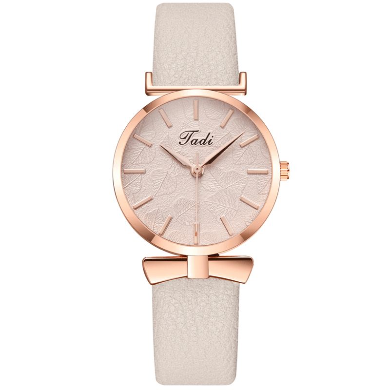 Moda Codzienne Eleganckie Zegarki Damskie Skórzany Pasek Dial Rose Gold Wrist Alloy Case Zegarek Kwarcowy