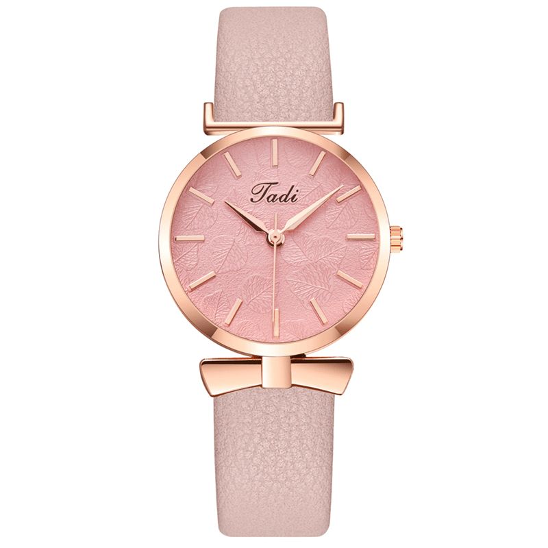 Moda Codzienne Eleganckie Zegarki Damskie Skórzany Pasek Dial Rose Gold Wrist Alloy Case Zegarek Kwarcowy